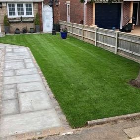 new pathway and lawn