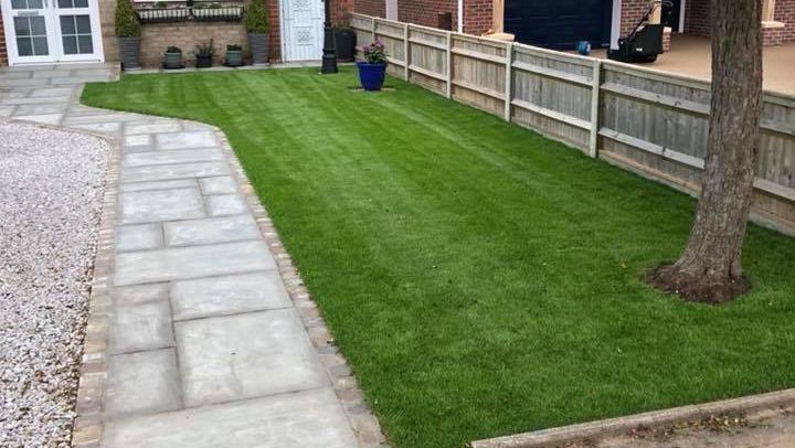 new pathway and lawn